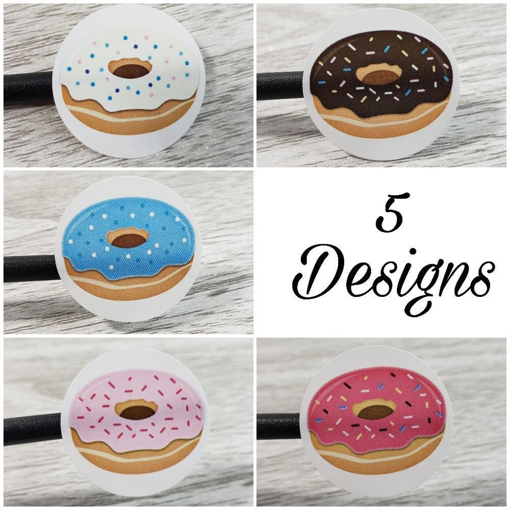 8/$20 100ct Stickers Round 1" Labels Donut Designs